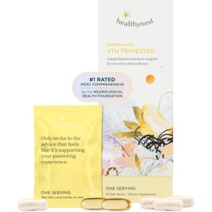 HealthyNest Postnatal & 4th Trimester Prenatal Vitamin | Made with Methylated Folate, Choline, DHA, Iron | 31 Day Supply