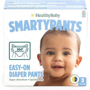 SmartyPants Pull Up Style Diapers | EWG Verified Safe & Plant-Based | Quilted 360 Waistband, Super Absorbent for Overnight Leak Protection | Training Pants by HealthyBaby | Size 7 (30 Count)(Size 3 (12-24 Pound))