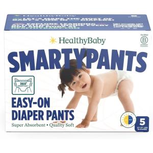 SmartyPants Pull Up Style Diapers | EWG Verified Safe & Plant-Based | Quilted 360 Waistband, Super Absorbent for Overnight Leak Protection | Training Pants by HealthyBaby | Size 7 (30 Count)(Size 5 (27-37 Pound))