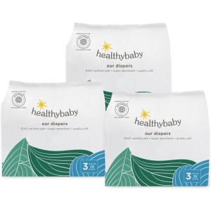 Our Diapers | EWG Verified Safe & Plant-Based Diapers | Leak Protection | Soft Organic Cotton Shell | Chlorine-Free Diaper for Sensitive Skin | Size 3 (16-28 lbs) 120 Count